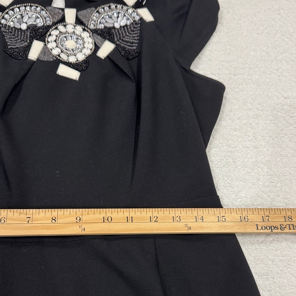 NWOT bebe Black Mini Dress with Crystal Necklace Embellishment Sz M - Picture 11 of 11